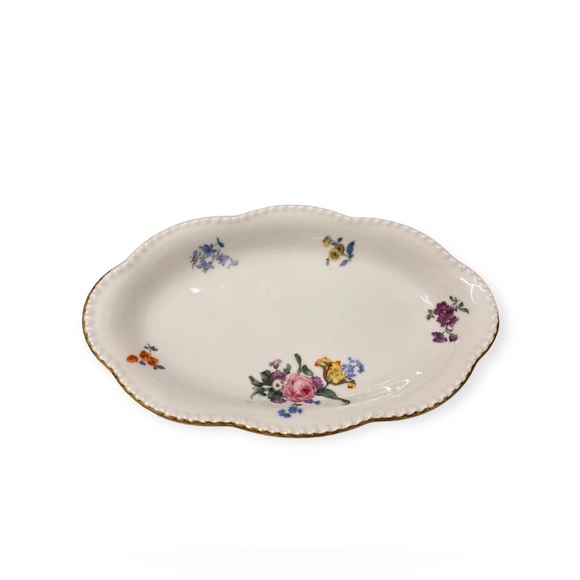 Vintage Aynsley Fine English Bone China Small Floral Serving Bowl & Plate Set - Picture 6 of 9